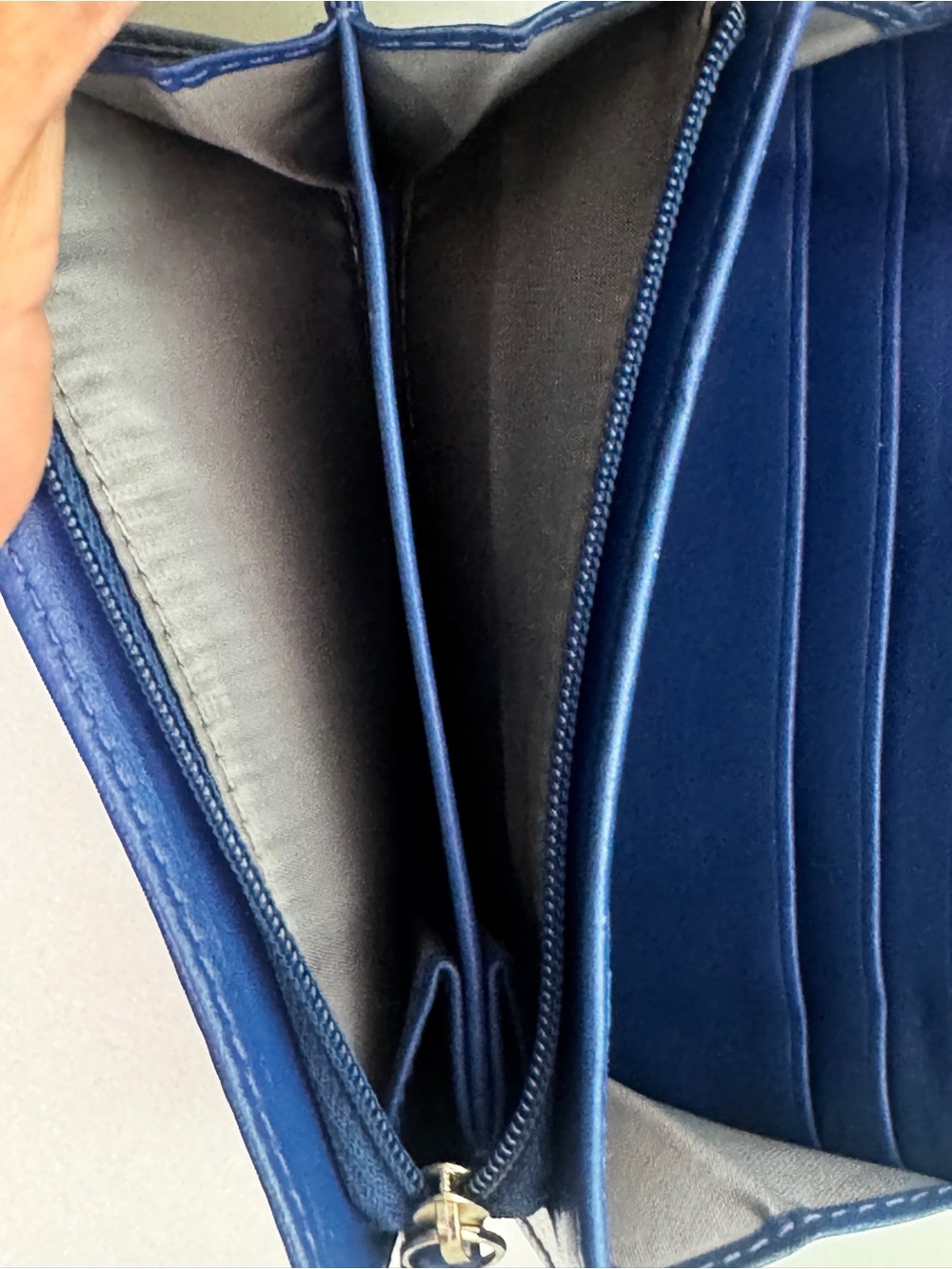 Coach Women's Blue Leather Compact Wallet - Picture 11 of 12